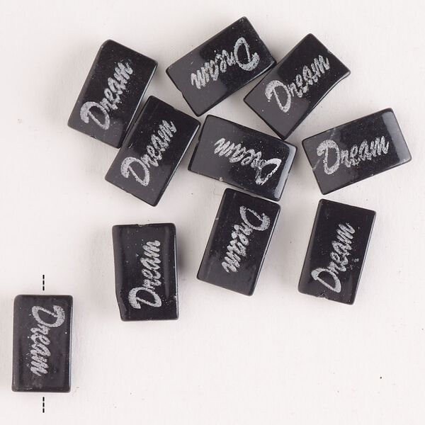Mountain "jade" 1pkg6, "Dream" flat rectangle bead 13x9mm image number 0