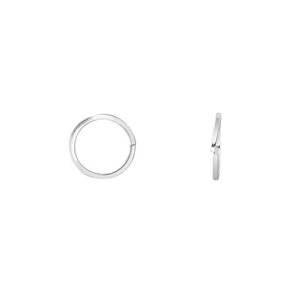 Jump ring, sterling silver, 10mm round square wire, 8.2mm inside diameter, 20 gauge. Sold per pkg of 20. image number 0