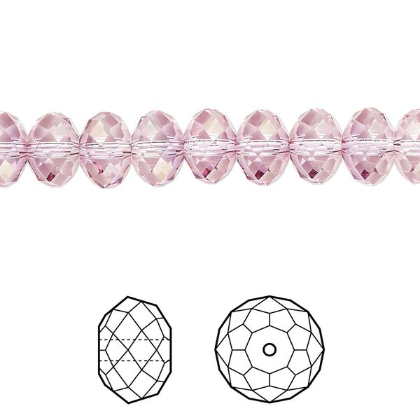 Bead 12pk dark rose, Crystal Passions® 8x6mm rondelle 5040 image number 0