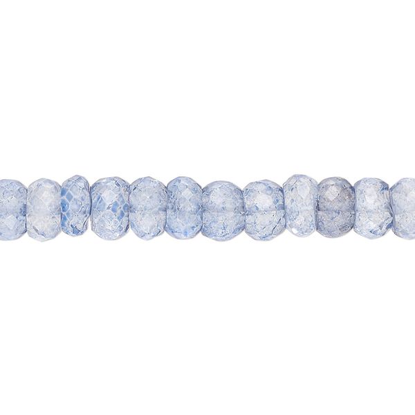 Quartz crystal 1pkg1, hand-cut faceted rondelle bead 13 inch 6x3mm-7x5mm image number 0