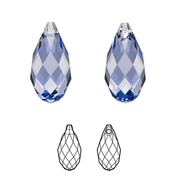 Briolette 36pk tanzanite, Swarovski® 17x8.5mm pendant drop 6010 image number 0