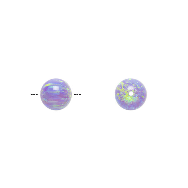 Bead, "opal" (silica and epoxy) (man-made), lavender, 8mm round. Sold individually. image number 0
