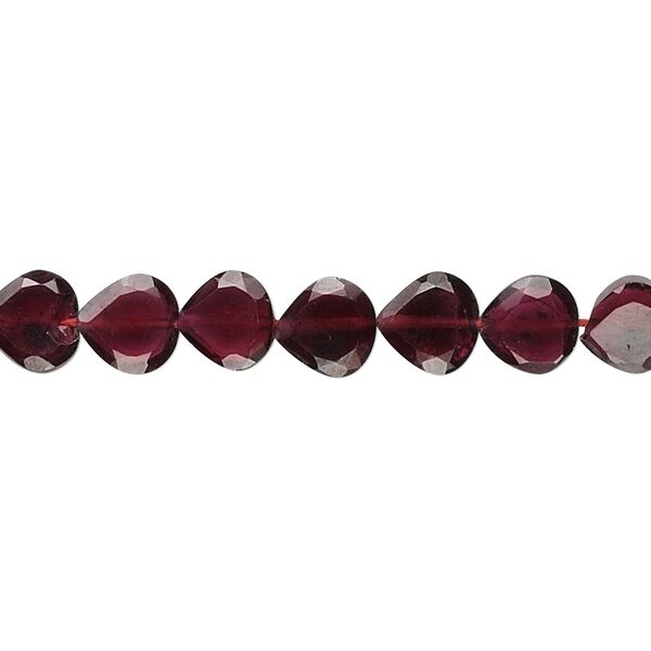 Garnet 1pkg1, hand-cut faceted flat teardrop bead 15.5-16 inch 6mm image number 0