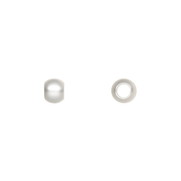 Bead, silver-plated brass with satin finish, 6mm round. Sold per pkg of 100. image number 0