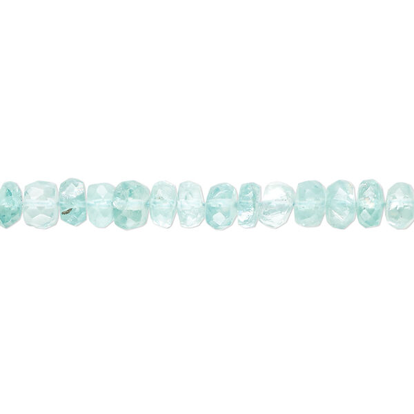 Apatite 1pkg1, hand-cut faceted rondelle bead natural 13 inch 5x2mm-6x4mm image number 0