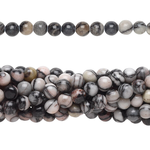 Black silk stone (onyx marble) 1pkg10, round bead natural 15.5-16 inch 4mm image number 0
