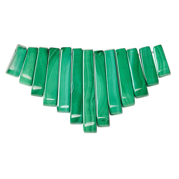 Malachite 1pkg13, fan focal natural 26x10mm-29x12mm image number 0