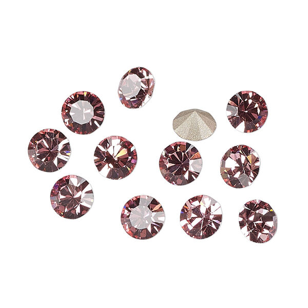 Chaton 144pk light rose foil back, Preciosa MAXIMA Czech crystal rhinestone 6.14-6.32mm 15-cut faceted round SS29 image number 0