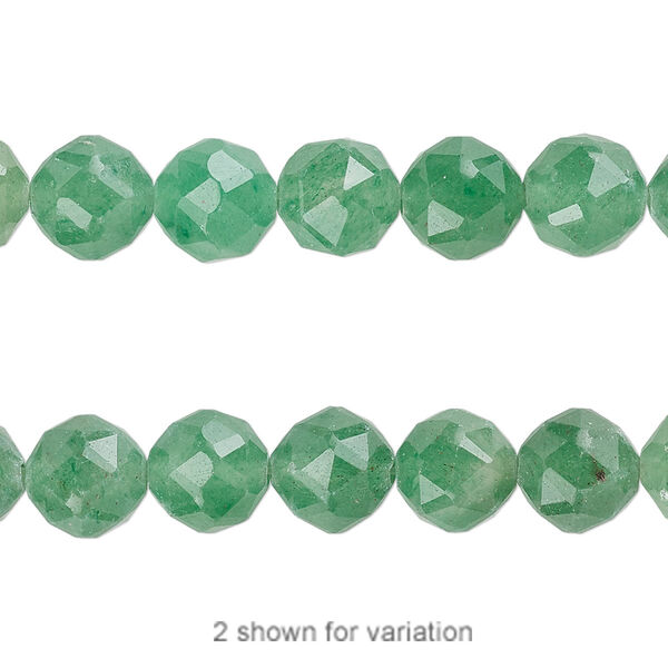 Green aventurine 1pkg1, rose-cut round bead natural 8 inch 8mm image number 0