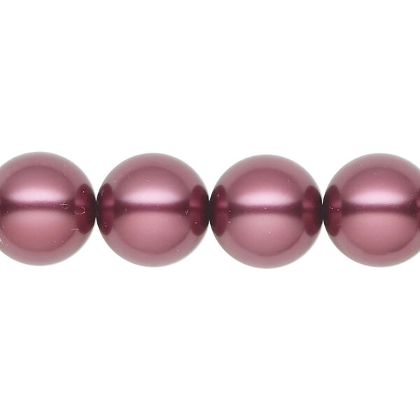 Pearl 10pk light burgundy, Preciosa Czech crystal 12mm round image number 0