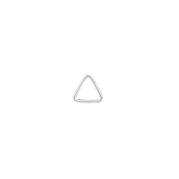 Jump ring, sterling silver, 7.5mm soldered triangle, 5.2mm inside diameter, 20 gauge. Sold per pkg of 10. image number 0