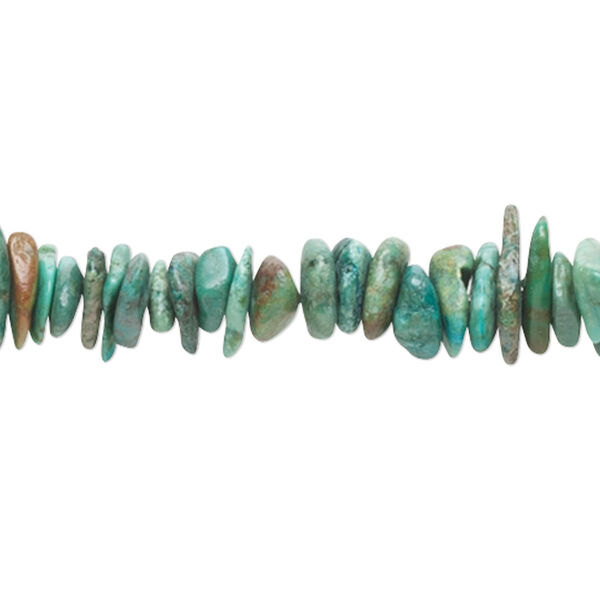 Bead, turquoise (dyed / stabilized), pkg/15 inches, small chip, green. image number 0
