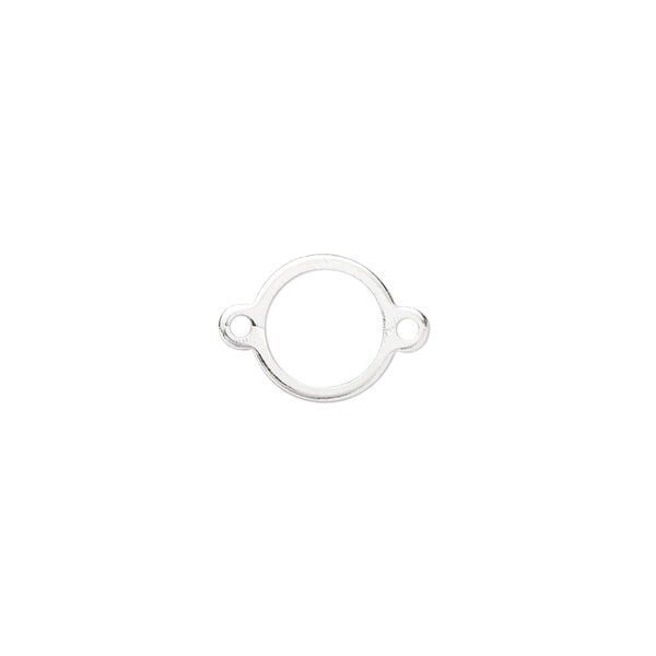 Link, silver-plated brass, 10mm open round. Sold per pkg of 100. image number 0