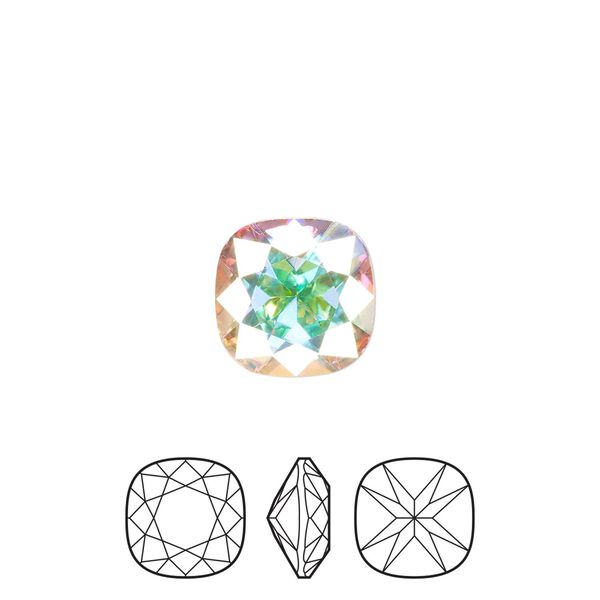 Fancy stone 144pk crystal AB foil back, Preciosa MAXIMA Czech crystal rhinestone 10mm cushion square image number 0