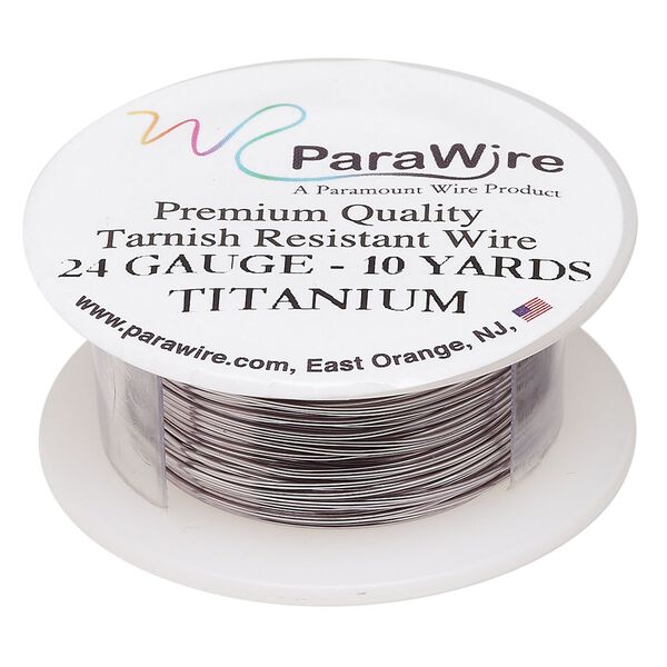 Wire, ParaWire™, titanium-finished copper, round, 24 gauge. Sold per 10-yard spool. image number 0