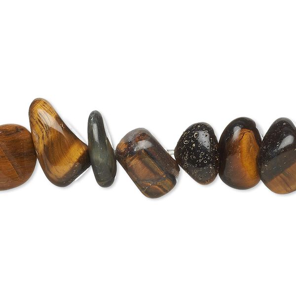 Tigereye 1pkg1, chip / pebble bead natural 15 inch large / small to extra-large image number 0