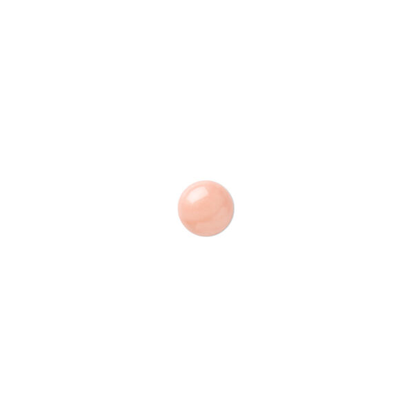 Cabochon, bamboo coral (dyed), pink, 6mm calibrated round, Mohs hardness 3-1/2 to 4. Sold per pkg of 4. image number 0