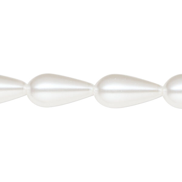 Pearl 1pk white, Celestial Crystal® 15x8mm teardrop 15.5-16 inch image number 0
