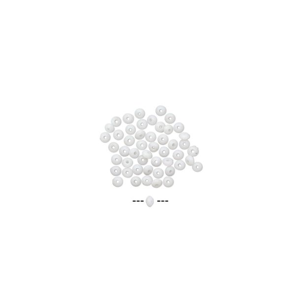 Mini Bead Huggers™, silicone, white, 1.5x0.5mm rondelle. Sold per pkg of 50. image number 0