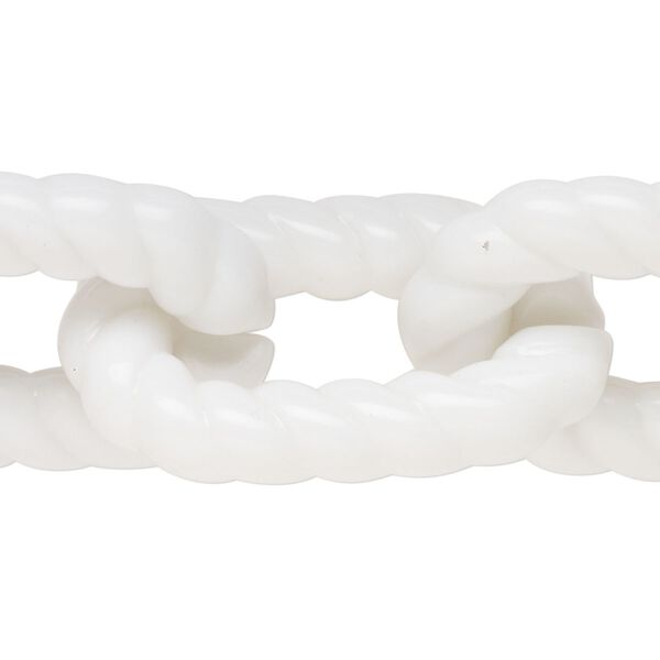 Chain 1pkg1, acrylic, opaque white, 23-24mm twisted cable, 14 inches. image number 0