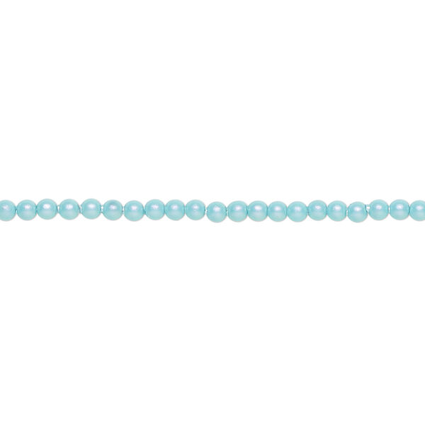Pearl 100pk iridescent light turquoise, Crystal Passions® 2mm round 5810 image number 0