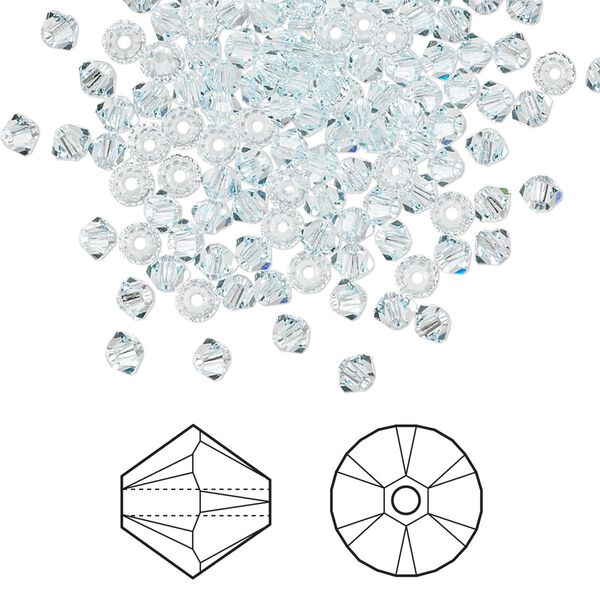 Bead 1440pk light Azore, Swarovski® 3mm XILION bicone 5328 image number 0