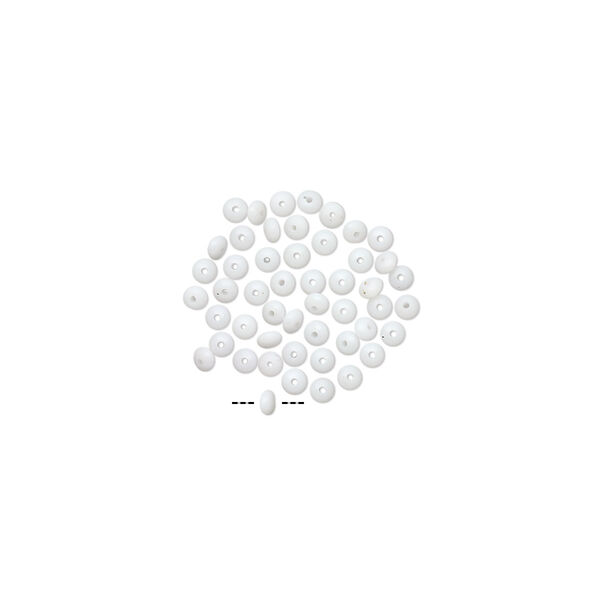Mini Bead Huggers™, silicone, white, 2x0.5mm rondelle. Sold per pkg of 50. image number 0