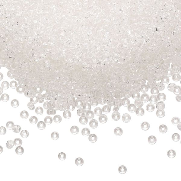 Seed bead, Preciosa Ornela Czech glass, pkg/500g, #11 rocaille, transparent clear, (00050). image number 0