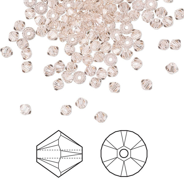 Bead 48pk vintage rose, Crystal Passions® 3mm bicone 5328 image number 0