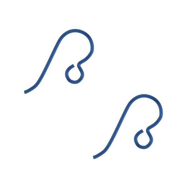 Ear wire fishhook 1pkg10 niobium, 13mm / open loop, 20 gauge anodized / navy blue 5 pair image number 0