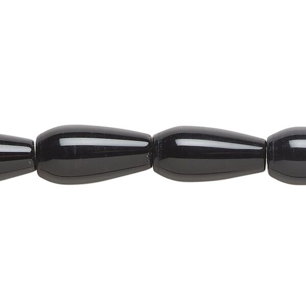 Black onyx 1pkg1, teardrop bead 15.5-16 inch 16x8mm image number 0