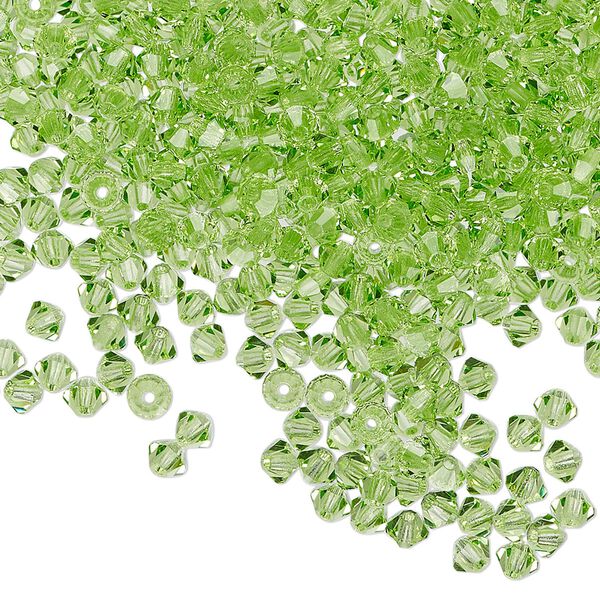 Bead 48pk peridot, Preciosa Czech crystal 3mm bicone image number 0