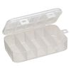 Organizer, plastic, clear, 4-3/8 x 2-5/8 inch box with lid, 5 compartments. Sold per pkg of 6. image number 1