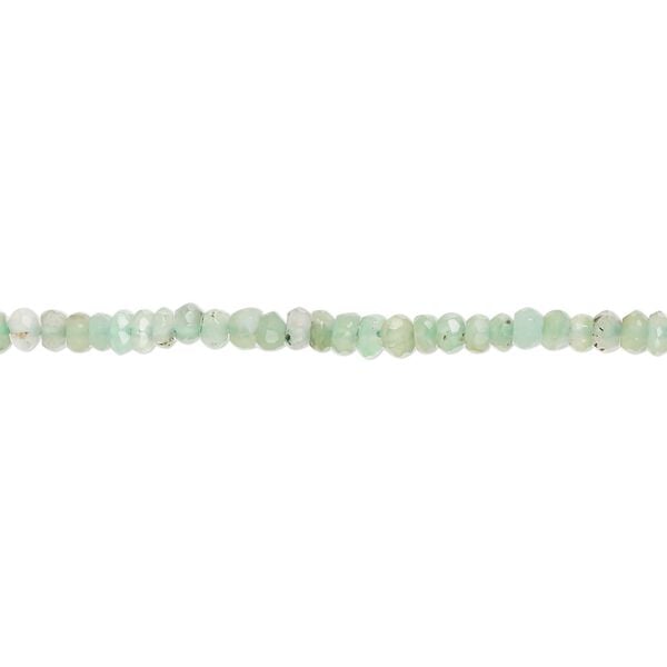 Chrysoprase 1pkg1, hand-cut faceted rondelle bead natural 13 inch 2x1mm-3x2mm image number 0