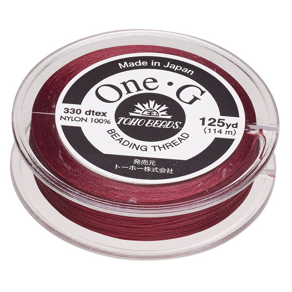 Thread, One-G™, nylon, pkg/125 yards, burgundy, size 0. image number 0