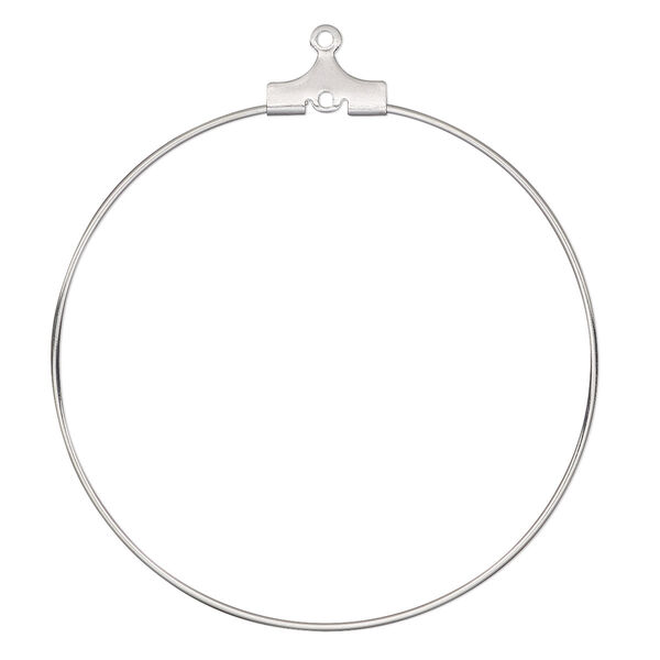 Beading hoop, stainless steel, 41mm round with loop. Sold per pkg of 10. image number 0