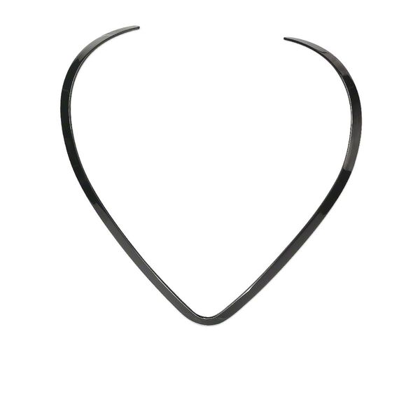 Neckwire, gunmetal-plated steel, 6mm flat with smooth V-curve, 16 inches. Sold individually. image number 0