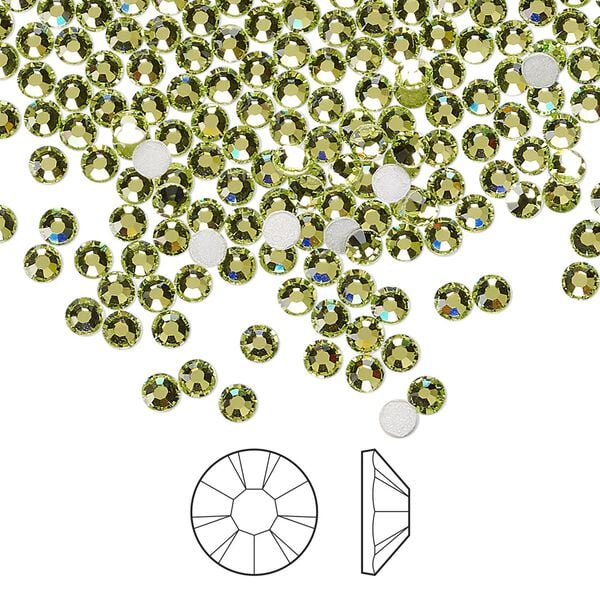 Flat back 144pk limecicle foil back, Preciosa MAXIMA Czech crystal hotfix rhinestone 2.7-2.9mm chaton rose round SS10 image number 0