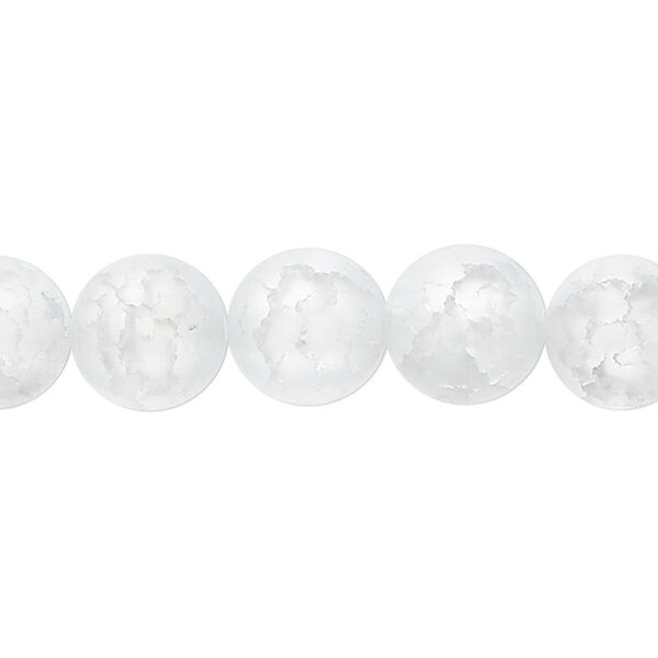 Ice flake quartz 1pkg1, matte round bead 15.5-16 inch 10mm image number 0