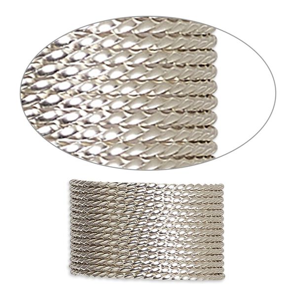 Wire, sterling silver, dead-soft, twisted square, 18 gauge. Sold per pkg of 5 feet. image number 0