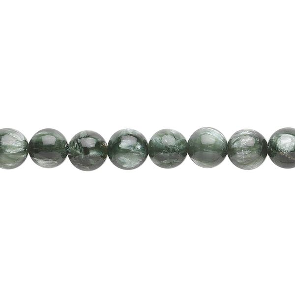 Seraphinite 1pkg1, round bead natural 15.5-16 inch 6mm image number 0
