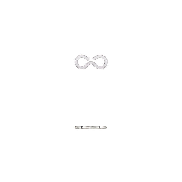 Link, silver-plated brass, 15x7mm figure 8. Sold per pkg of 10. image number 0