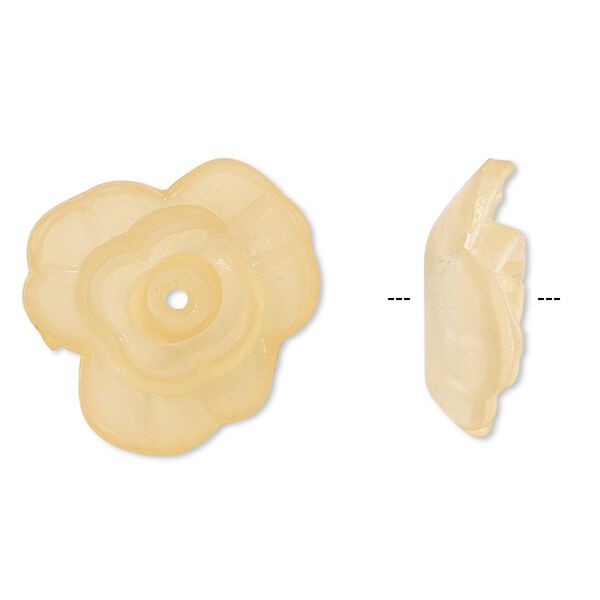 Component, acrylic, frosted orange, 21x8mm flower. Sold per pkg of 50. image number 0