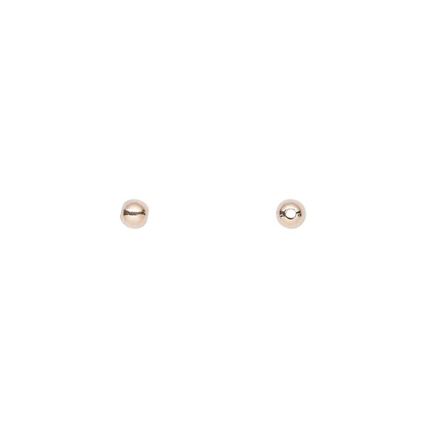 Bead, 14Kt rose gold-filled, 3mm seamless round. Sold per pkg of 20. image number 0