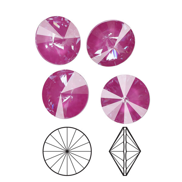 Chaton 144pk crystal orchid ignite LacquerPRO, Swarovski® 12mm rivoli 1122 image number 0