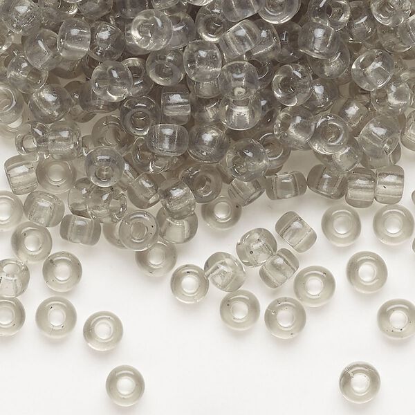 Seed bead, Miyuki, glass, pkg/250g, #6 rocaille, transparent taupe (RR-2412). image number 0