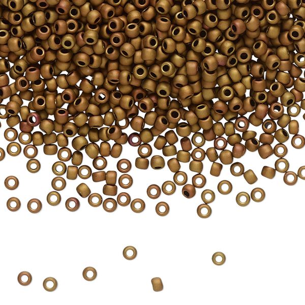 Seed bead, TOHO BEADS®, glass, pkg/50g, #11 round, opaque pastel frosted mudbrick (TR-11-618). image number 0