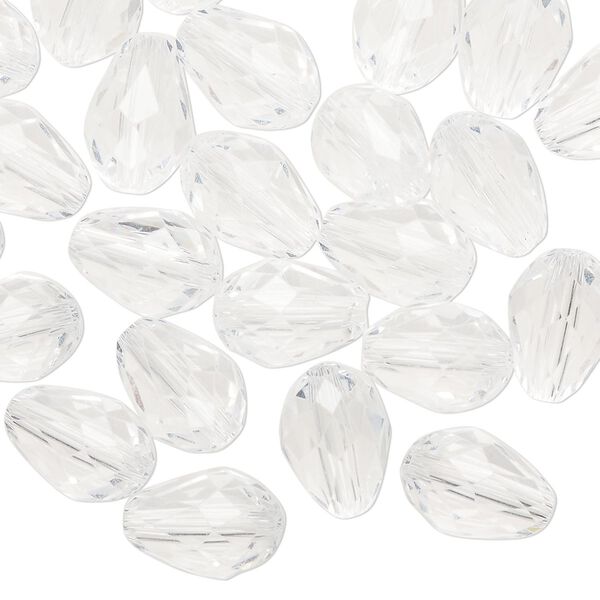 Bead Celestial Crystal® 1pkg40, 11X7.5mm-12X8mm teardrop / 66 facets, clear image number 0