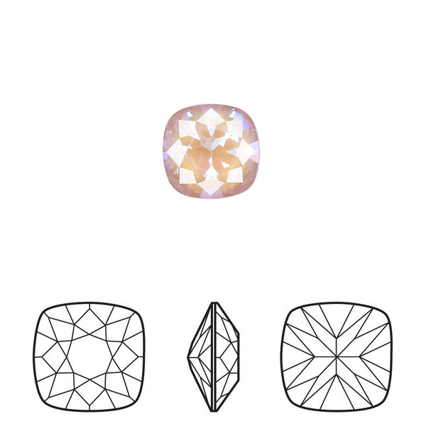 Fancy stone 2pk crystal dusty pink DeLite, Crystal Passions® 10mm cushion 4470 image number 0