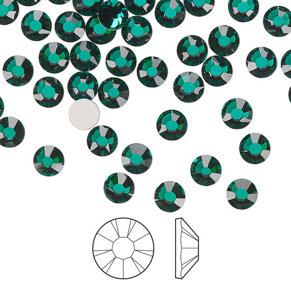 Flat back 144pk emerald foil back, Preciosa MAXIMA Czech crystal rhinestone 4.6-4.8mm chaton rose round SS20 image number 0